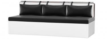 Кухонный диван Метро (Эко-кожа Черный Белый)