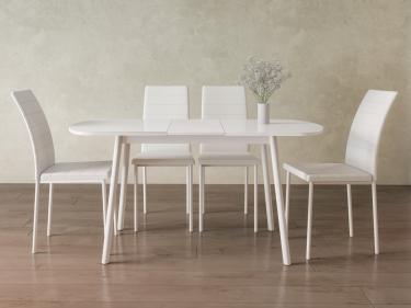 Обеденная группа для столовой и гостиной Мидел Белый