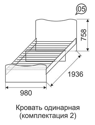 Кровать 90*190 Квест 5 (комплектация 2)-1