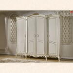 Шкаф 4-х дверный Бьянка (Цвет: Слоновая Кость Ивори + Золото)