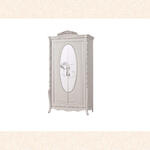 Шкаф 2-х дверный Виттория (Цвет: Белый+Жемчуг)