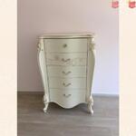 Комод высокий 5-ящиков Shane (Цвет: Слоновая кость Маренго + Золото) Комод высокий 5-ящиков Shane (Цвет: Слоновая кость Маренго + Золото)